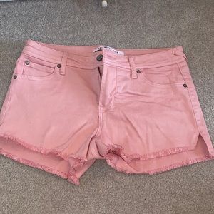 Pink denim shorts